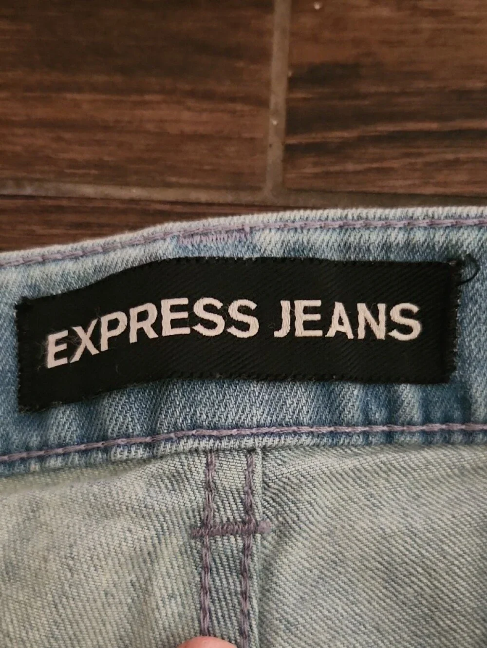 Express Light Wash Distressed Denim Shorts